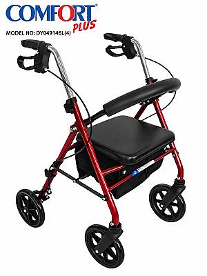 Comfort Plus DY049146L(4) Kırmızı Rolatör Yürüteç - Comfort Plus