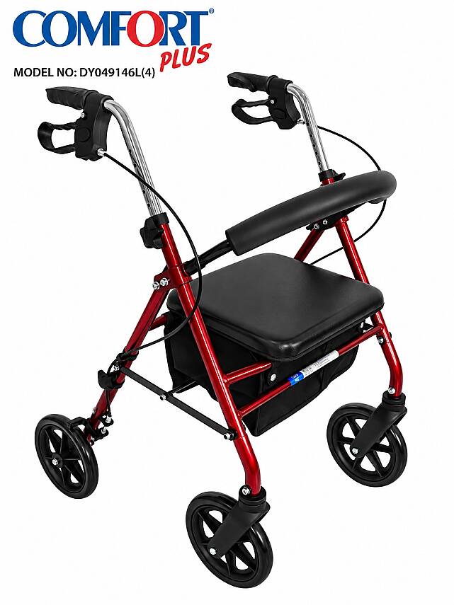 Comfort Plus DY049146L(4) Kırmızı Rolatör Yürüteç - 1