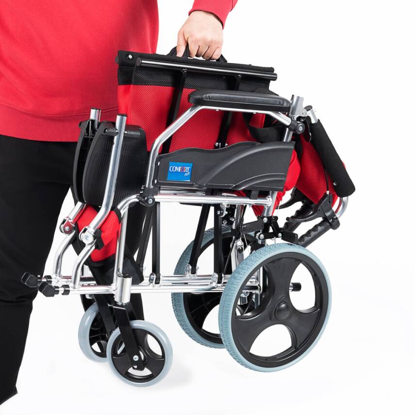  Comfort Plus KY863LABJ-A12 Kırmızı Alüminyum Transfer Özellikli Tekerlekli Sandalye - 8